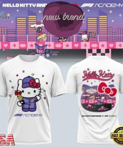 Formula 1 x Hello Kitty and Friends F1 Las Vegas 2026 Graphic White T Shirt, Viral 3D Graphic Tee Formula 1 X Hello Kitty And Friends F1 Las Vegas 2026 Graphic White T Shirt