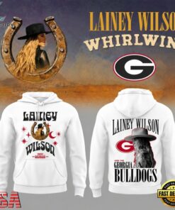 Georgia Bulldogs x Lainey Wilson WHIRLWIND Event Show 2026 White Hoodie, Trending Music 3D Tee Georgia Bulldogs X Lainey Wilson Whirlwind Event Show 2026 White Hoodie