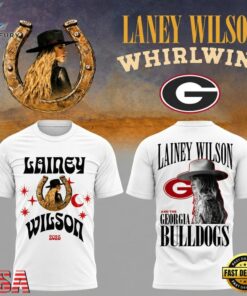 Georgia Bulldogs x Lainey Wilson WHIRLWIND Event Show Vintage White T Shirt, Trending Music 3D Tee Georgia Bulldogs X Lainey Wilson Whirlwind Event Show Vintage White T Shirt