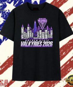 Golden State Valkyries 2026 City Skyline Graphic T Shirt, Trendy 2D Print Shirt Golden State Valkyries 2026 City Skyline Graphic T Shirt