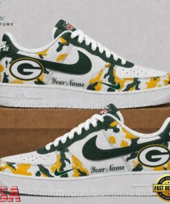 Green Bay Packers NFL Team Camo Air Force 1 Shoes Sneakers, NFL Fan AF1 Shoes Green Bay Packers Nfl Team Camo Air Force 1 Shoes Sneakers