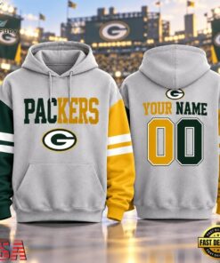 Green Bay Packers NFL Two Tone Colorblock Varsity Hoodie, Sports Fans 3D Shirt Green Bay Packers Nfl Two Tone Colorblock Varsity Hoodie