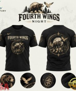 Hershey Bears x Fourth Wing Night 2026 Black Graphic T Shirt, Viral 3D Graphic Tee Hershey Bears X Fourth Wing Night 2026 Black Graphic T Shirt