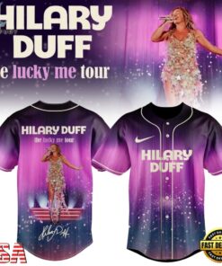 Hilary Duff The Lucky Me Tour 2027 Signed Baseball Jersey, Music Artist Baseball Jersey Hilary Duff The Lucky ME Tour 2027 Signed Baseball Jersey