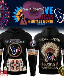 Houston Texans Native American Heritage Month Custom Name Hoodie, Viral 3D Graphic Tee Houston Texans Native American Heritage Month Custom Name Hoodie