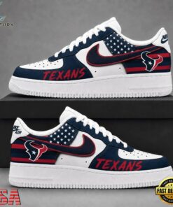 Houston Texans NFL American Flag Football Team Limited Air Force 1 Shoes Sneakers, NFL Fan AF1 Shoes Houston Texans Nfl American Flag Football Team Limited Air Force 1 Shoes Sneakers