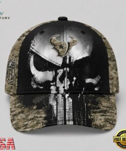 Houston Texans NFL Halloween Military Skull Camo Classic Cap, Football Limited Edition Cap Houston Texans Nfl Halloween Military Skull Camo Classic Cap