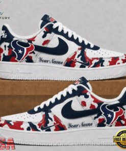 Houston Texans NFL Team Camo Air Force 1 Shoes Sneakers, NFL Fan AF1 Shoes Houston Texans Nfl Team Camo Air Force 1 Shoes Sneakers