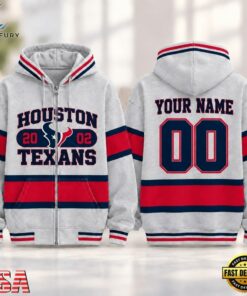Houston Texans NFL Varsity Stripe Zip Hoodie, Sports Fans 3D Shirt Houston Texans Nfl Varsity Stripe Zip Hoodie