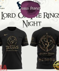 Houston Texans x The Lord of the Rings 2026 Special New Black T Shirt, Viral 3D Graphic Tee Houston Texans X The Lord OF The Rings 2026 Special New Black T Shirt