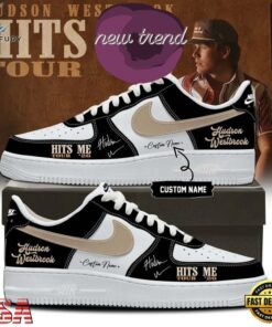 Hudson Westbrook Hits Me Tour 2026 Black Air Force 1 Shoes Sneakers, Music Lover AF1 Shoes Hudson Westbrook Hits ME Tour 2026 Black Air Force 1 Shoes Sneakers