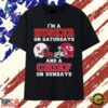 I'm A Husker On Saturdays And A Chief On Sundays Football T Shirt, Trendy 2D Print Shirt I M A Husker ON Saturdays And A Chief ON Sundays Football T Shirt