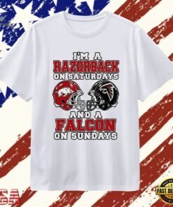 I’m a Razorback on Saturdays and a Falcon on Sundays T Shirt, Trendy 2D Print Shirt I M A Razorback ON Saturdays And A Falcon ON Sundays T Shirt