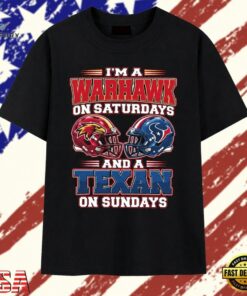 I’m a Warhawk on Saturdays and a Texan on Sundays helmet T Shirt, Trendy 2D Print Shirt I M A Warhawk ON Saturdays And A Texan ON Sundays Helmet T Shirt