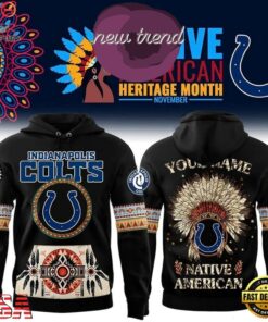 Indianapolis Colts Native American Heritage Month Custom Name Hoodie, Viral 3D Graphic Tee Indianapolis Colts Native American Heritage Month Custom Name Hoodie