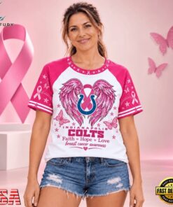Indianapolis Colts NFL Breast Cancer Awareness Faith Hope Love 2026 Unisex T Shirt, Sports Fans 3D Shirt Indianapolis Colts Nfl Breast Cancer Awareness Faith Hope Love 2026 Unisex T Shirt