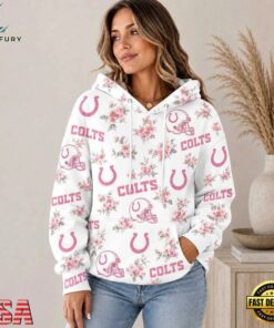 Indianapolis Colts NFL Pink Floral Team Pride Hoodie Shirt, Sports Fans 3D Shirt Indianapolis Colts Nfl Pink Floral Team Pride Hoodie Shirt