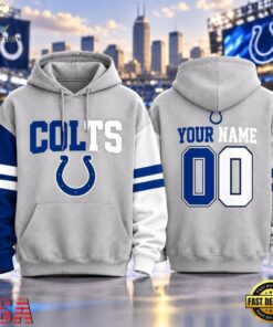 Indianapolis Colts NFL Two Tone Colorblock Varsity Hoodie, Sports Fans 3D Shirt Indianapolis Colts Nfl Two Tone Colorblock Varsity Hoodie