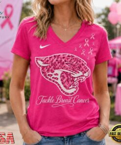 Jacksonville Jaguars 2026 NFL Tackle Breast Cancer V neck T Shirt, NFL Team V Neck Tee Jacksonville Jaguars 2026 Nfl Tackle Breast Cancer V Neck T Shirt
