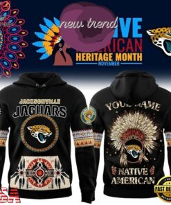 Jacksonville Jaguars Native American Heritage Month Custom Name Hoodie, Viral 3D Graphic Tee Jacksonville Jaguars Native American Heritage Month Custom Name Hoodie