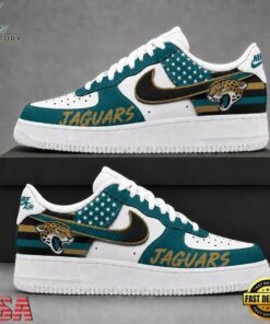 Jacksonville Jaguars NFL American Flag Football Team Limited Air Force 1 Shoes Sneakers, NFL Fan AF1 Shoes Jacksonville Jaguars Nfl American Flag Football Team Limited Air Force 1 Shoes Sneakers