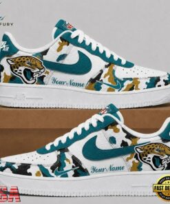Jacksonville Jaguars NFL Team Camo Air Force 1 Shoes Sneakers, NFL Fan AF1 Shoes Jacksonville Jaguars Nfl Team Camo Air Force 1 Shoes Sneakers