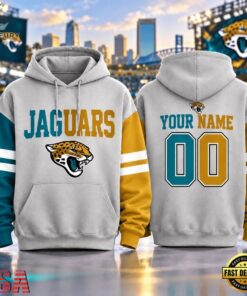 Jacksonville Jaguars NFL Two Tone Colorblock Varsity Hoodie, Sports Fans 3D Shirt Jacksonville Jaguars Nfl Two Tone Colorblock Varsity Hoodie