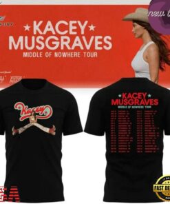 Kacey Musgraves Middle of Nowhere Tour 2026 Black T Shirt, Trending Music 3D Tee Kacey Musgraves Middle OF Nowhere Tour 2026 Black T Shirt