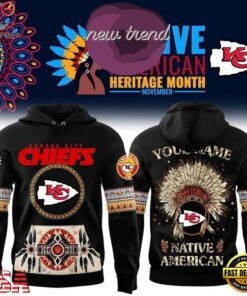 Kansas City Chiefs Native American Heritage Month Custom Name Hoodie, Viral 3D Graphic Tee Kansas City Chiefs Native American Heritage Month Custom Name Hoodie