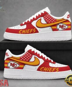 Kansas City Chiefs NFL American Flag Football Team Limited Air Force 1 Shoes Sneakers, NFL Fan AF1 Shoes Kansas City Chiefs Nfl American Flag Football Team Limited Air Force 1 Shoes Sneakers