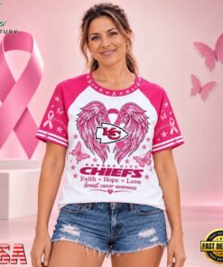 Kansas City Chiefs NFL Breast Cancer Awareness Faith Hope Love 2026 Unisex T Shirt, Sports Fans 3D Shirt Kansas City Chiefs Nfl Breast Cancer Awareness Faith Hope Love 2026 Unisex T Shirt