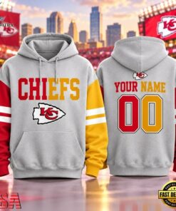 Kansas City Chiefs NFL Two Tone Colorblock Varsity Hoodie, Sports Fans 3D Shirt Kansas City Chiefs Nfl Two Tone Colorblock Varsity Hoodie