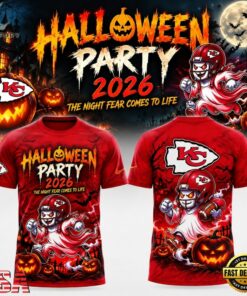 Kansas City Chiefs x Halloween Night 2026 T Shirt, Viral 3D Graphic Tee Kansas City Chiefs X Halloween Night 2026 T Shirt