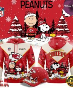 Kansas City Chiefs x Peanuts Christmas 2026 Hoodie, Viral 3D Graphic Tee Kansas City Chiefs X Peanuts Christmas 2026 Hoodie