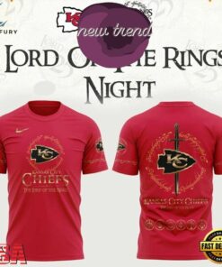 Kansas City Chiefs x The Lord of the Rings 2026 Special New Red T Shirt, Viral 3D Graphic Tee Kansas City Chiefs X The Lord OF The Rings 2026 Special New Red T Shirt