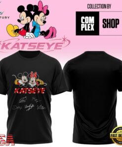 KATSEYE X MICKEY & MINNIE Signed 2026 Black T Shirt, Trending Music 3D Tee Katseye X Mickey Minnie Signed 2026 Black T Shirt