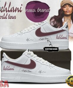 Kehlani World Tour 2026 Signature White Air Force 1 Shoes Sneakers, Music Lover AF1 Shoes Kehlani World Tour 2026 Signature White Air Force 1 Shoes Sneakers