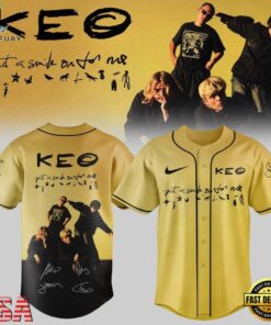 KEO Put A Smile On For Me Tour Signed 2026 Yellow Baseball Jersey, Hot Baseball Jersey Keo Put A Smile ON For ME Tour Signed 2026 Yellow Baseball Jersey