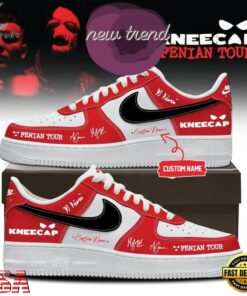 Kneecap Band FENIAN TOUR 2026 Red Air Force 1 Shoes Sneakers, Music Lover AF1 Shoes Kneecap Band Fenian Tour 2026 Red Air Force 1 Shoes Sneakers