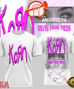 Korn Euro Tour 2026 Schedule List Graphic White T Shirt, Trending Music 3D Tee Korn Euro Tour 2026 Schedule List Graphic White T Shirt