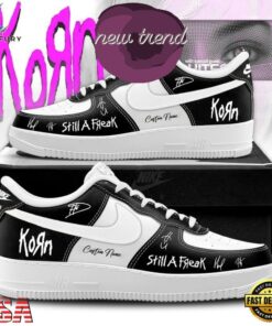 Korn Euro Tour Still A Freak Custom Name Black Air Force 1 Shoes, Music Lover AF1 Shoes Korn Euro Tour Still A Freak Custom Name Black Air Force 1 Shoes