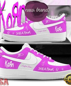 Korn Euro Tour Still A Freak Custom Name Pink Air Force 1 Shoes, Music Lover AF1 Shoes Korn Euro Tour Still A Freak Custom Name Pink Air Force 1 Shoes