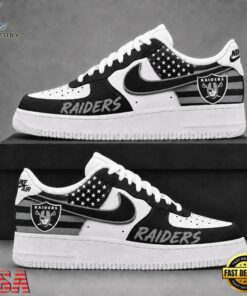 Las Vegas Raiders NFL American Flag Football Team Limited Air Force 1 Shoes Sneakers, NFL Fan AF1 Shoes Las Vegas Raiders Nfl American Flag Football Team Limited Air Force 1 Shoes Sneakers