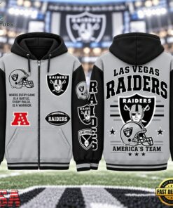 Las Vegas Raiders NFL Gridiron Heritage Zip Hoodie, Sports Fans 3D Shirt Las Vegas Raiders Nfl Gridiron Heritage Zip Hoodie
