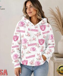 Las Vegas Raiders NFL Pink Floral Team Pride Hoodie Shirt, Sports Fans 3D Shirt Las Vegas Raiders Nfl Pink Floral Team Pride Hoodie Shirt