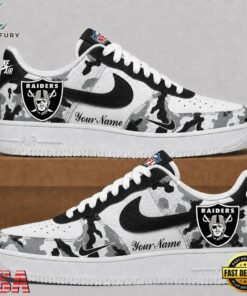 Las Vegas Raiders NFL Team Camo Air Force 1 Shoes Sneakers, NFL Fan AF1 Shoes Las Vegas Raiders Nfl Team Camo Air Force 1 Shoes Sneakers