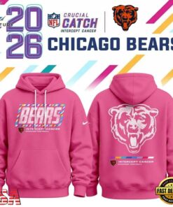 Limited Edition Chicago Bears Crucial Catch 2026 Pink Hoodie, Viral 3D Graphic Tee Limited Edition Chicago Bears Crucial Catch 2026 Pink Hoodie