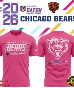 Limited Edition Chicago Bears Crucial Catch 2026 Pink T Shirt, Viral 3D Graphic Tee Limited Edition Chicago Bears Crucial Catch 2026 Pink T Shirt
