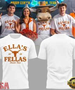 Limited Edition Ella's Fellas x Texas Longhorns T Shirt, Viral 3D Graphic Tee Limited Edition Ella S Fellas X Texas Longhorns T Shirt
