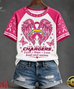 Los Angeles Chargers NFL Breast Cancer Awareness Faith Hope Love 2026 Unisex T Shirt, Sports Fans 3D Shirt Los Angeles Chargers Nfl Breast Cancer Awareness Faith Hope Love 2026 Unisex T Shirt